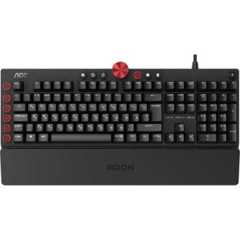 Игровая Клавиатура AOC AGK700, 108 клавиш, RGB SHOW, кабель 1,8м, USB2.0 RED AGK700DR2R - Metoo (2)