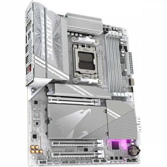 Материнская плата GIGABYTE X870E AORUS ELITE WF7 ICE, AM5 X870, 4xDDR5, HDMI+2xUSB4, 4xM.2, ATX в Metoo.kz - Metoo (2)