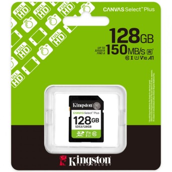 Карта памяти SD, Kingston Canvas Select Plus 128Gb, SDS3/128GB, UHS-I, U1, V10, 150 МБ/с в Metoo.kz - Metoo (2)