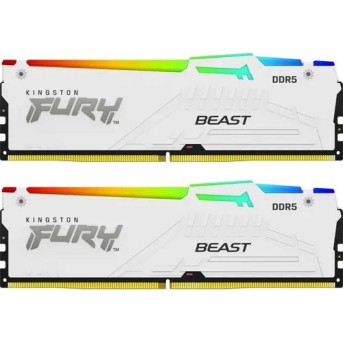 ОЗУ Kingston FURY Beast 64Gb (32x2) kit, DDR5 6000 MT/s, KF560C36BWEAK2-64, White в Metoo.kz - Metoo (1)
