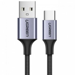 Кабель UGREEN US288 USB-A 2.0 to USB-C Cable Nickel Plating Aluminum Braid 3m (Space Gray), 60408