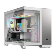 CORSAIR 2500X Micro ATX Dual Chamber PC Case - White/Satin Gray Aluminum..