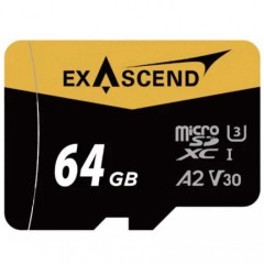 Карта памяти MicroSD Exascend Catalyst, 64Gb, SDXC I, UHS-I (V30), R170/<wbr>W140 +SD adapter