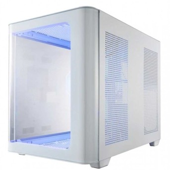 Компьютерный корпус FSP S380, Без БП, 2xUSB3.0, Type-C, 3xFAN120 ARGB, Curved Glas, White, M-ATX - Metoo (2)