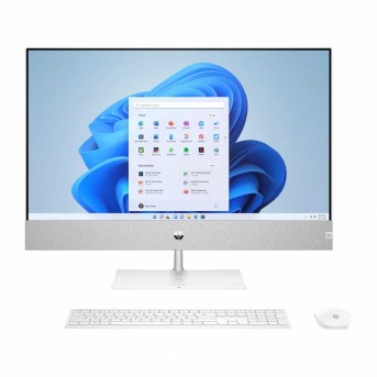 Моноблок HP 7X9W3EA All-in-One 27-cr0024ci 27'' FHD (1920 x 1080) IPS/Intel Core i5-1335U up to 4,6 Ghz (10Cores)/16GB/512GB/Intel Iris Xe Graphics/Wi-Fi 6/BT5.3/HP TrueVision 720p/Wireless mouse+keyboard/Windows 11 Home/1Y/Shell White в Metoo.kz - Metoo (1)