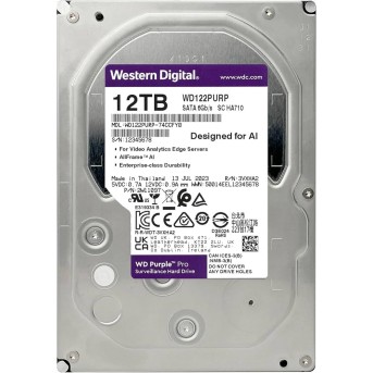 Жесткий диск HDD 12Tb SATA 6Gb/s Western Purple Pro WD122PURP, 7200rpm, 512Mb в Metoo.kz - Metoo (1)