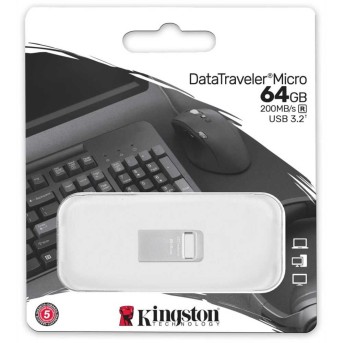 USB- Flash Kingston DTMC3G2/64GB, USB 3.2 Gen 1, 200MB/s Metal в Metoo.kz - Metoo (2)