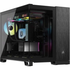 CORSAIR 2500X Micro ATX Dual Chamber PC Case - Black/<wbr>Obsidian Aluminum