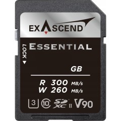 Карта памяти SD Exascend Essential, 256Gb, SDXC II, UHS-II (V90), R300/W260..