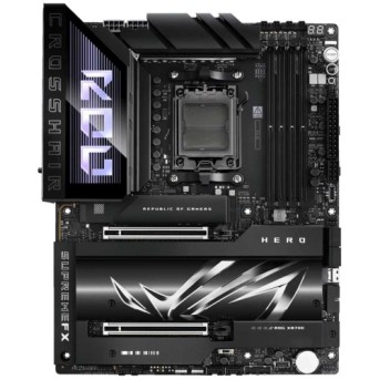 Сист. плата ASUS ROG CROSSHAIR X870E HERO,X870E,AM5,4xDIMM DDR5,2xPCI-E x16 ,5xM.2,4xSATA,HDMI,WIFI7,BOX в Metoo.kz - Metoo (1)