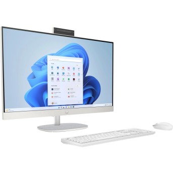 Моноблок HP 7Y0D0EA All-in-One 27-cr0008ci 27'' FHD (1920 x 1080) IPS/AMD Ryzen 5 7520U up to 4,3GHz Quad/8GB/512GB/Integrated AMDRadeon/Wi-Fi 6/BT5.3/HP TrueVision 720p/Wireless mouse+keyboard/Windows 11 Home/1Y/Shell White в Metoo.kz - Metoo (1)
