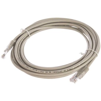 Патч-корд UTP, Кат.5е, 5м, NETLAN, 4 пары, 100МГц, 2хRJ45, заливной, серый, упак. 10шт в Metoo.kz - Metoo (1)