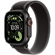 Apple Watch Ultra 3 GPS + Cellular 49mm Black Titanium Case with Black/Charcoal Trail Loop - S/M,M..