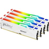 ОЗУ DIMM DDR5 Kingston FURY Beast White RGB 128Gb(32Gbx4)5600MT/s,2RX8,CL40-40-40,1.25V,288-pin,16..