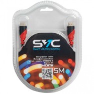 Интерфейсный кабель HDMI-HDMI SVC HR0500RD-B, 30В, Красный, Блистер, 5 м..