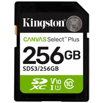 Карта памяти SD, Kingston Canvas Select Plus 256Gb, SDS3/256GB, UHS-I, U1, V10, 150Мб/с в Metoo.kz - Metoo (1)