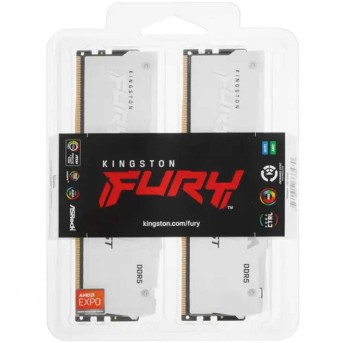 ОЗУ Kingston FURY Beast 64Gb (32x2) kit, DDR5 6000 MT/s, KF560C36BWEAK2-64, White в Metoo.kz - Metoo (4)