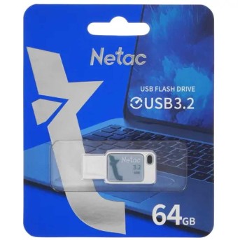 Флэш-накопитель Netac UA31 USB3.2 Flash Drive 64GB, Plastic, Blue в Metoo.kz - Metoo (1)