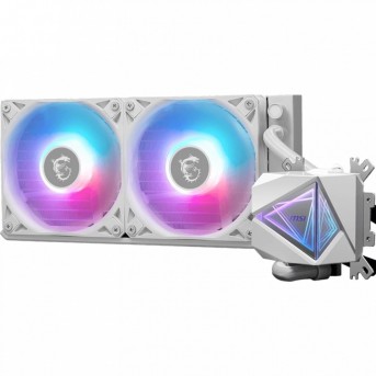 Водяное охлаждение для CPU MSI MAG CORELIQUID I240 WHITE Socket Intel/AMD, ARGB, Fan 2x120см Белый в Metoo.kz - Metoo (2)