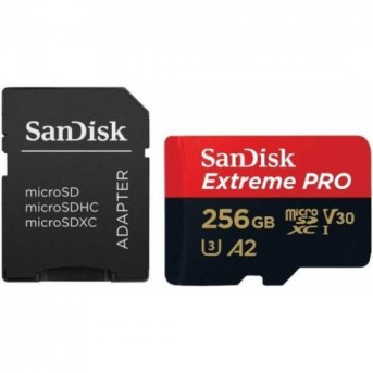 SANDISK Extreme PRO 256GB microSDXC + SD Adapter + 2 years RescuePRO Deluxe up to 200MB/<wbr>s & 140MB/<wbr>s Read/<wbr>Write speeds A2 C10 V30 UHS-I U3 - Metoo (1)