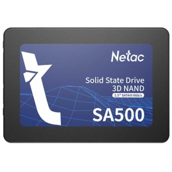Твердотельный накопитель SSD 128Gb, SATA 6 Gb/s, Netac SA500, 2.5", 3D TLC, 500R/400W в Metoo.kz - Metoo (1)