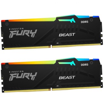 Модуль памяти Kingston Fury Beast RGB EXPO KF564C32BBEAK2-64 DDR5 DIMM 64Gb KIT (2x32) 6400MHz CL32 в Metoo.kz - Metoo (1)