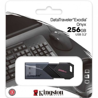 Флэш-накопитель Kingston 256Gb USB3.2 Gen1 Data Traveler Exodia Onyx (Mate Black) в Metoo.kz - Metoo (6)