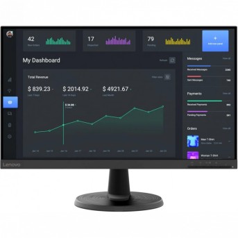 Lenovo C24-40 23.8" FHD (1920x1080) VA display, Anti-glare 16:9 75Hz refresh rate 3000:1, 72% NTSC, 8-bit -5° to +22° tilt stand Warranty 3-year/1x HDMI® 1.4, 1x VGA/Кабель в комплекте HDMI 63DCKAT6EU в Metoo.kz - Metoo (1)