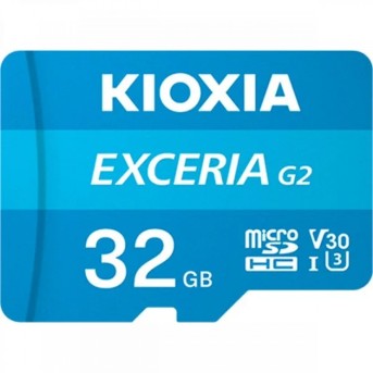 KIOXIA LMEX2L032GG2; 32GB microSD KIOXIA Exceria (gen 2) UHS I U3 V30 with adapter в Metoo.kz - Metoo (1)