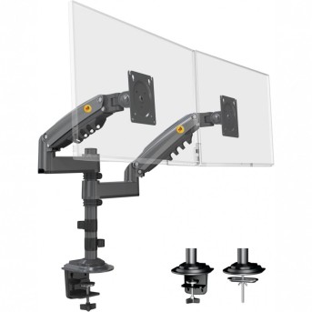 Крепление настольное NB H180 с газлифтом для 2х дисплеев 17"-27(35)", 2-9кг, VESA:75-100, черное в Metoo.kz - Metoo (1)