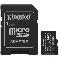 Карта памяти microSDXC 512GB, Kingston SDCS3/512GB, Canvas Select Plus Gen3, A1, 100M/s, +adapter..