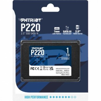 Твердотельный накопитель SSD 1 Tb SATA 6Gb/s Patriot P220 P220S1TB25 2.5" 3D TLC в Metoo.kz - Metoo (3)