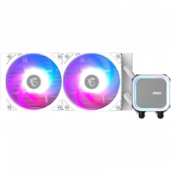 Водяное охлаждение для CPU MSI MAG CORELIQUID A13 240, 1700/1851/AM4/AM5, ARGB, Fan 2x120mm, Белый в Metoo.kz - Metoo (1)