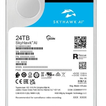 Жёсткий диск HDD 24Tb SATA 6Gb/s Seagate SkyHawk AI ST24000VE002, 3.5" 7200rpm 512Mb в Metoo.kz - Metoo (1)