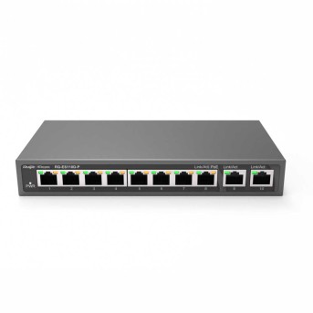 Коммутатор неуправляемый Reyee RG-ES110D-P, 8x10/100 PoE, 2x10/100 Uplink, PoE 110W в Metoo.kz - Metoo (2)