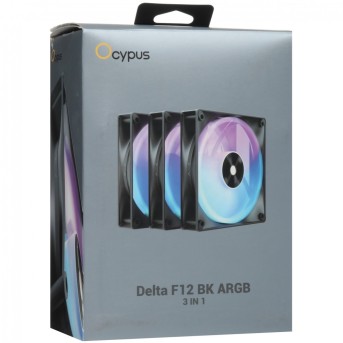 Вентилятор для корпуса Ocypus Delta F12 BK ARGB 3-IN-1 3x(120x120x25mm) 500-2000RPM 73CFM Черный в Metoo.kz - Metoo (4)