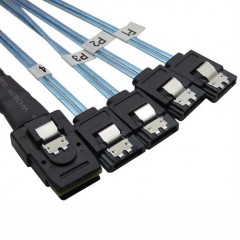 Supermicro CBL-SAST-1295LP-100 SlimlineLP x4 (STR) to 4x SATA (STR), 75/<wbr>75/<wbr>90/<wbr>90/<wbr>75CM,10