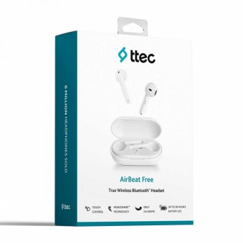 ttec AirBeat Free True Wireless Headsets , White - Metoo (4)