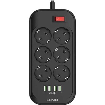 Сетевой фильтр LDNIO Defender SE6403 6 розеток 4*USB 5V/<wbr>3.4A Провод 2м - Metoo (2)