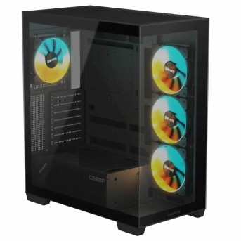 Компьютерный корпус GigaByte C500 PANORAMIC STEALTH, Без БП, 2xUSB3.0/Type-C, 4xARGB, Black, ATX в Metoo.kz - Metoo (4)