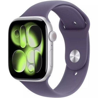 Apple Watch Series 11 GPS 46mm Silver Aluminium Case with Purple Fog Sport Band - M/L,Model A3333 в Metoo.kz - Metoo (1)