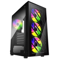 Компьютерный корпус FSP CMT192, Без БП, 1xUSB3.0/2xUSB2.0, 4xFAN120 RGB, 2xGlass, Black, ATX..