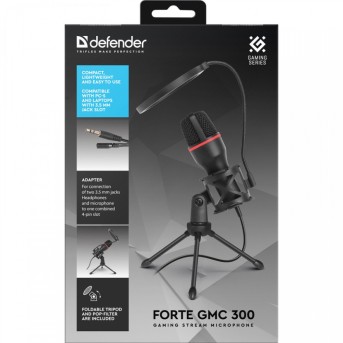 Игровой стрим микрофон Defender Forte GMC 300 USB в Metoo.kz - Metoo (12)