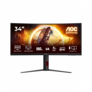 Монитор Игровой 34" AOC CU34G4/01 VA 3440x1440 180Hz 0,5ms 300cd/m2 1500R 2500:1 2xHDMI DP Черный