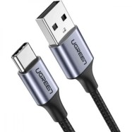 Кабель UGREEN US288 USB-A 2.0 to USB-C Cable Nickel Plating Aluminum Braid 1m (Black)..