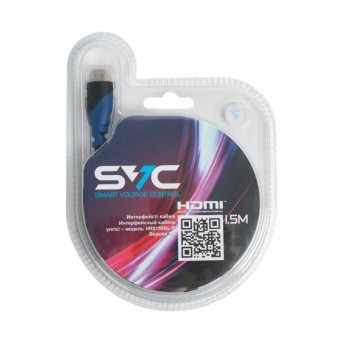 Интерфейсный кабель HDMI-HDMI SVC HR0150BL-B, 30В, Синий, Блистер, 1.5 м в Metoo.kz - Metoo (1)