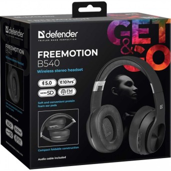 Беспроводная гарнитура Defender FreeMotion B540 Черный, Bluetooth, НОВИНКА! в Metoo.kz - Metoo (5)