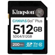 Карта памяти SD, Kingston Canvas Go! Plus, 512GB, SDG4/512GB, Class 10, UHS-I, R200/W160..