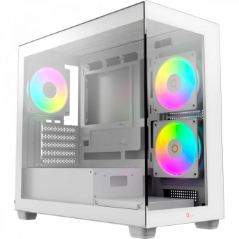 Корпус Ocypus Gamma C52 WH ARGB mATX/ITX 3xUSB Белый Gamma-C52-WHD300XX-GL в Metoo.kz - Metoo (1)