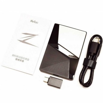 Внешний SSD диск 2Tb, Netac Z7S, USB 3.2 Gen2 Type C, USB-C-USB-A Cable, R550/W440 в Metoo.kz - Metoo (2)